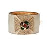 Ciner Maltese Cross Cuff Bracelet in Ivory Enamel With Emerald, Ruby, and Sapphire Crystal Cabochons by Ciner - Vintage Meet Modern Vintage Jewelry - Chicago, Illinois - #oldhollywoodglamour #vintagemeetmodern #designervintage #jewelrybox #antiquejewelry #vintagejewelry