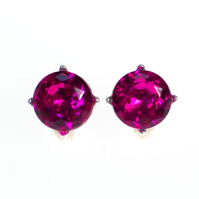 Hot Pink Magenta Crystal Stud Earrings by Vintage Meet Modern - Vintage Meet Modern Vintage Jewelry - Chicago, Illinois - #oldhollywoodglamour #vintagemeetmodern #designervintage #jewelrybox #antiquejewelry #vintagejewelry