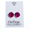 Hot Pink Magenta Crystal Stud Earrings by Vintage Meet Modern - Vintage Meet Modern Vintage Jewelry - Chicago, Illinois - #oldhollywoodglamour #vintagemeetmodern #designervintage #jewelrybox #antiquejewelry #vintagejewelry