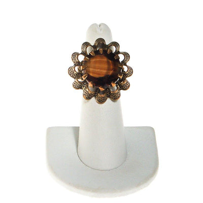 Tigers Eye Crystal Statement Ring by Unsigned Beauty - Vintage Meet Modern Vintage Jewelry - Chicago, Illinois - #oldhollywoodglamour #vintagemeetmodern #designervintage #jewelrybox #antiquejewelry #vintagejewelry