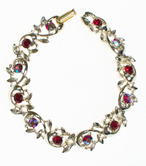 BSK Red Rhinestone Bracelet | Vintage Meet Modern Jewelry