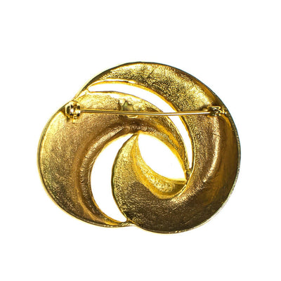 Vintage Mid Century Modern Gold Swirl Brooch, Brushed and Shiny Gold Tone Setting, Brooches and Pins by Mid Century Modern - Vintage Meet Modern Vintage Jewelry - Chicago, Illinois - #oldhollywoodglamour #vintagemeetmodern #designervintage #jewelrybox #antiquejewelry #vintagejewelry