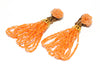 Orange Beaded Tassel Earrings Made in Japan by Made in Japan - Vintage Meet Modern Vintage Jewelry - Chicago, Illinois - #oldhollywoodglamour #vintagemeetmodern #designervintage #jewelrybox #antiquejewelry #vintagejewelry