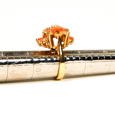 Gold Tone Coral and Rhinestone Cocktail Ring by 1980s - Vintage Meet Modern Vintage Jewelry - Chicago, Illinois - #oldhollywoodglamour #vintagemeetmodern #designervintage #jewelrybox #antiquejewelry #vintagejewelry